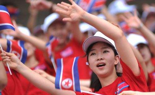 朝鲜啦啦队，朝鲜啦啦队郑美香！